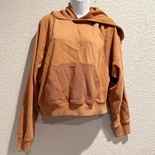 aerie burnt orange hooded kangaroo pocket women s sweatshirt sz M