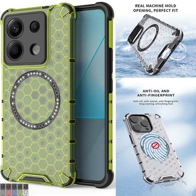 Magnetic Charge Honey Comb Phone CasFor Redmi 15C 14C 13 15 Note 14 A5 K80 K70