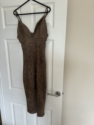 Chocolate Brown Suede House of CB Midi Dress