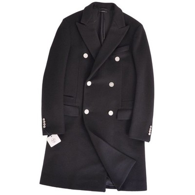 Hermes Coat 2019 Long Double Breasted Cashmere Outerwear Men's 50 Used MOLO-0