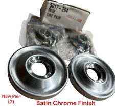 Baldwin Estate Rose 5017-264 Satin Chrome Finish Pair (2) Handle Trim Ring NOS