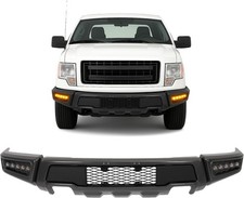 Front Bumper W/LED Fog Lights Assembly Compatible with 2009-2014 Ford F150 Crew/