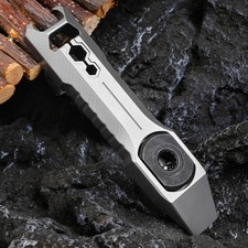 Titanium Alloy EDC Pry Bar Multi Tool Bottle Opener with Ratchet Screwdrive