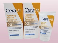 CERAVE HYDRATING MINERAL SUNSCREEN SPF 30 MEDIUM SHEER TINT 1.7 OZ EXP: 2027 2PC