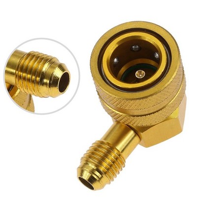 Messing 90° für R134a Low Side Netzteil 1/4 SAE Quick Connect Klimaanlage