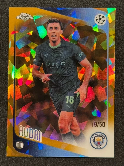 2025-26 Topps Chrome UEFA Club Competitions Gold Sapphire Rodri /50 Man City