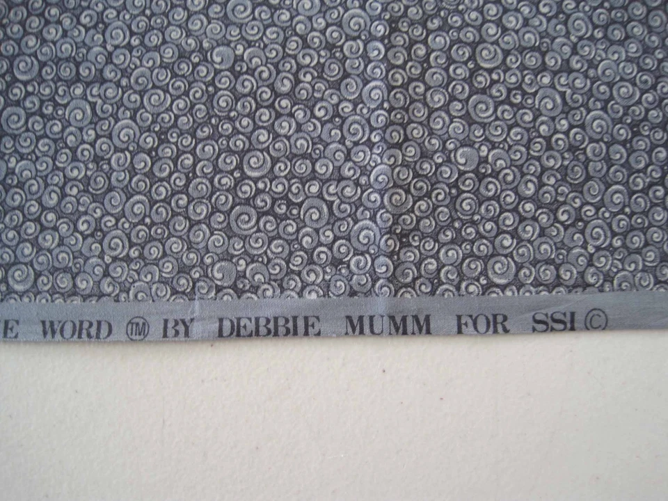 Tecido de algodão 32" 3/4 jardas Mumms the Word Debbie Mumm SSI redemoinhos cinza 118 - Imagem 4 de 4