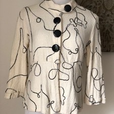 Alberto Makali embroidered off white coat bolero jacket