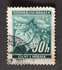 Sello usado Bohemia y Moravia 1940 50h rama tilo SG40