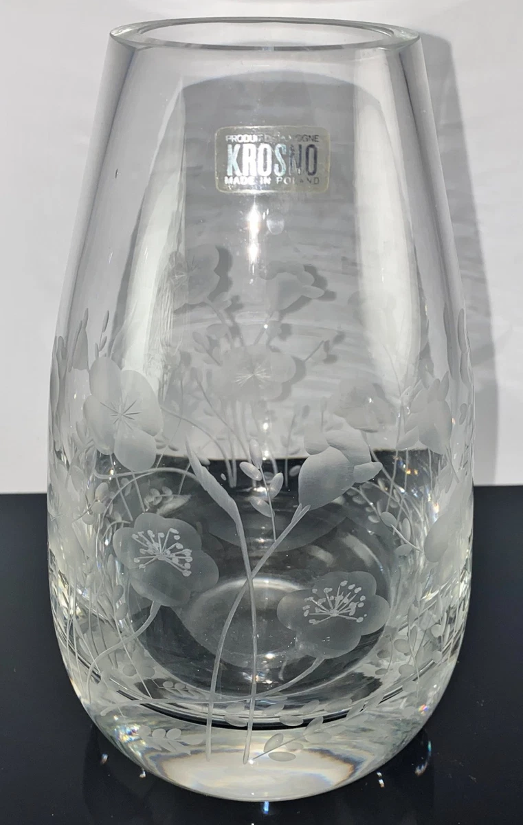 Krosno Glazen bloemenvaas | 270 mm hoog | Wave-collectie | Perfect voor thuis, restaurants en feestjes | Alleen handwas | Transparant | Loodvrij kristalglas
