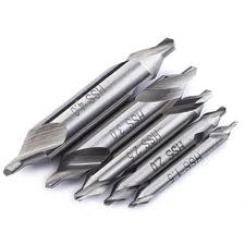 5Pc HSS Center Drill Bit 60 Degree Combined Countersink Spotting Drill Bits Set