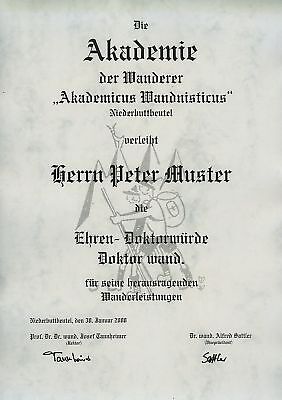 Diplom Urkunde Ehren Doktor Titel Bergsteiger Berg Berge Montain Alpen