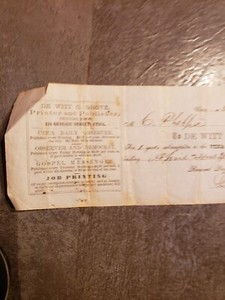 HISTORICAL 1863 64  CHECK UTICA OBSERVER WITT GROVE  box4