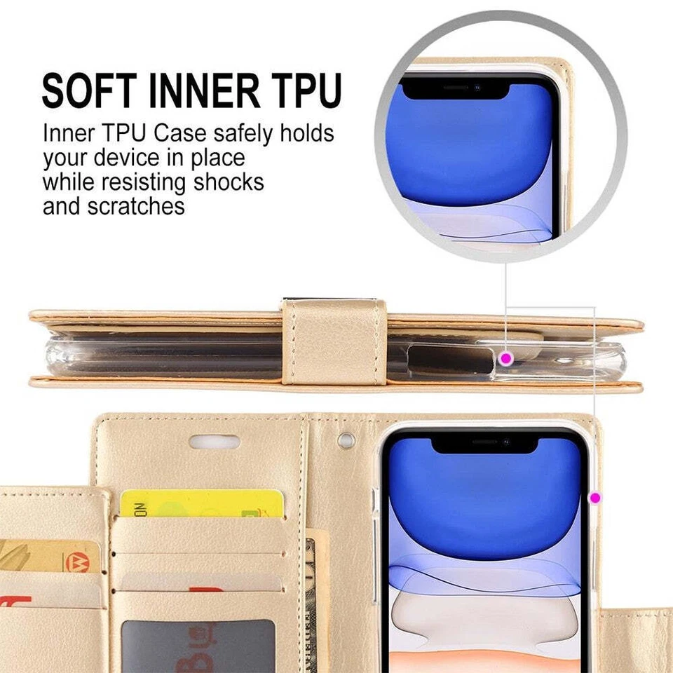 Goospery Rich Diary Wallet Case with Card Slots for Samsung A22 5G A226 - Image 4 of 4