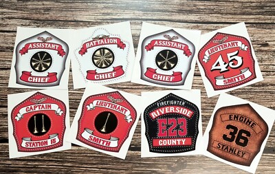 Fire Chief Engineer Firefighter Helmet Front Shield sticker -  Custom for You!
