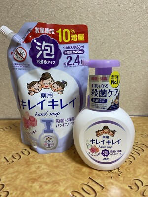 Lion Kirei Kirei Foaming Hand Soap Pump 8.5oz & Refill 16.5oz Floral scent Japan