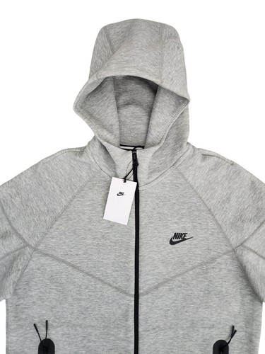 Nike Tech Fleece Gray Heather Windrunner Full Zip Hoodie FB7921-063 Men's Large - Picture 2 of 9