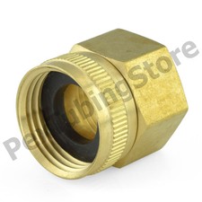 3/4" Female Garden Hose x 3/4" FIP Threaded Swivel Brass Adapter Fitting
