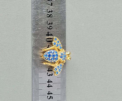 JOAN RIVERS ROYAL BLUE Paved Rhinestones BEE PIN BROOCH - Picture 11 of 11