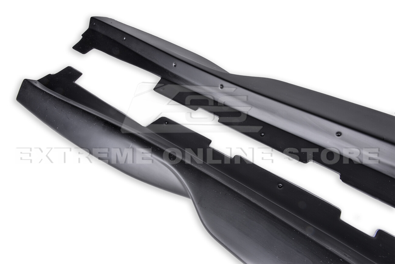 For 16-24 Camaro | T6 Style Glossy Black Side Skirts Rocker Panel Extension