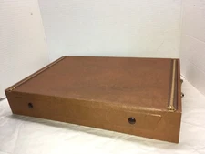 Naken’s Brown Leatherette Flatware Chest 17.5” x 12” x 3”