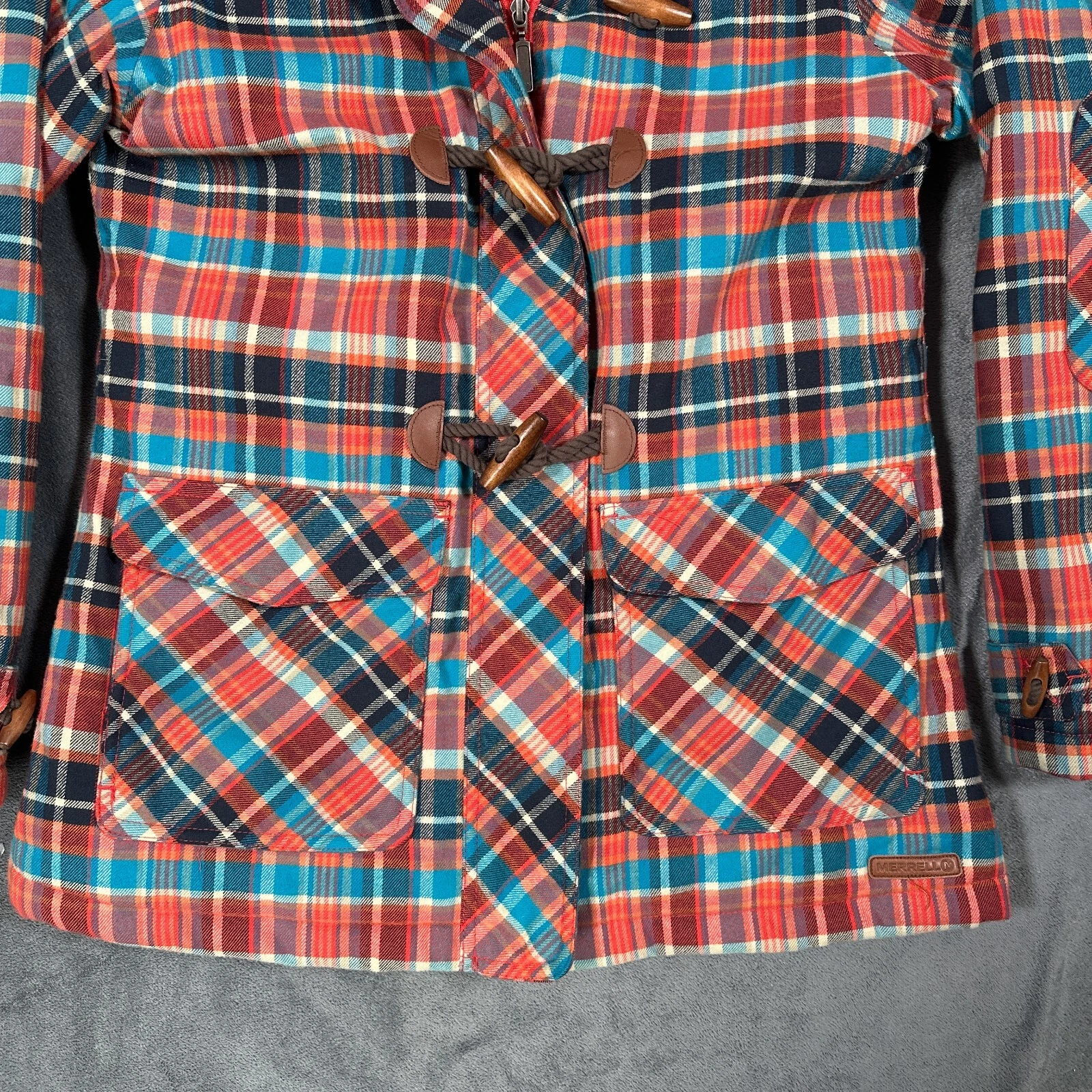 merrell aubrey persimmon plaid insulated vintage look jacket