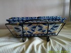 6 Ceramic Condiments or Dessert Cups with Pan and Wire Holder — photo 2