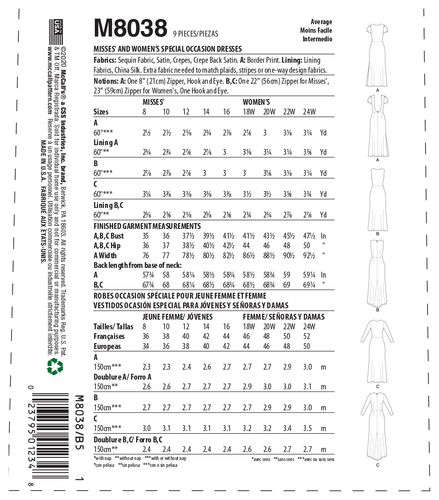 McCall’s Misses Plus Spec Occ Schnittmuster M8038 - Bild 9 von 10
