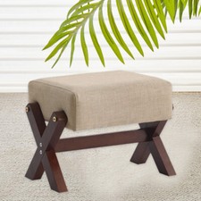 Small Footstool Shoe Changing Stool Foot Rest Stool Padded Living Room Entryway~