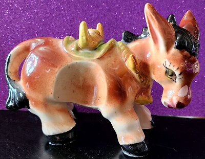 Donkey Burro Figurine Ceramic Spanish Farm Animal Collectible Vintage Japan