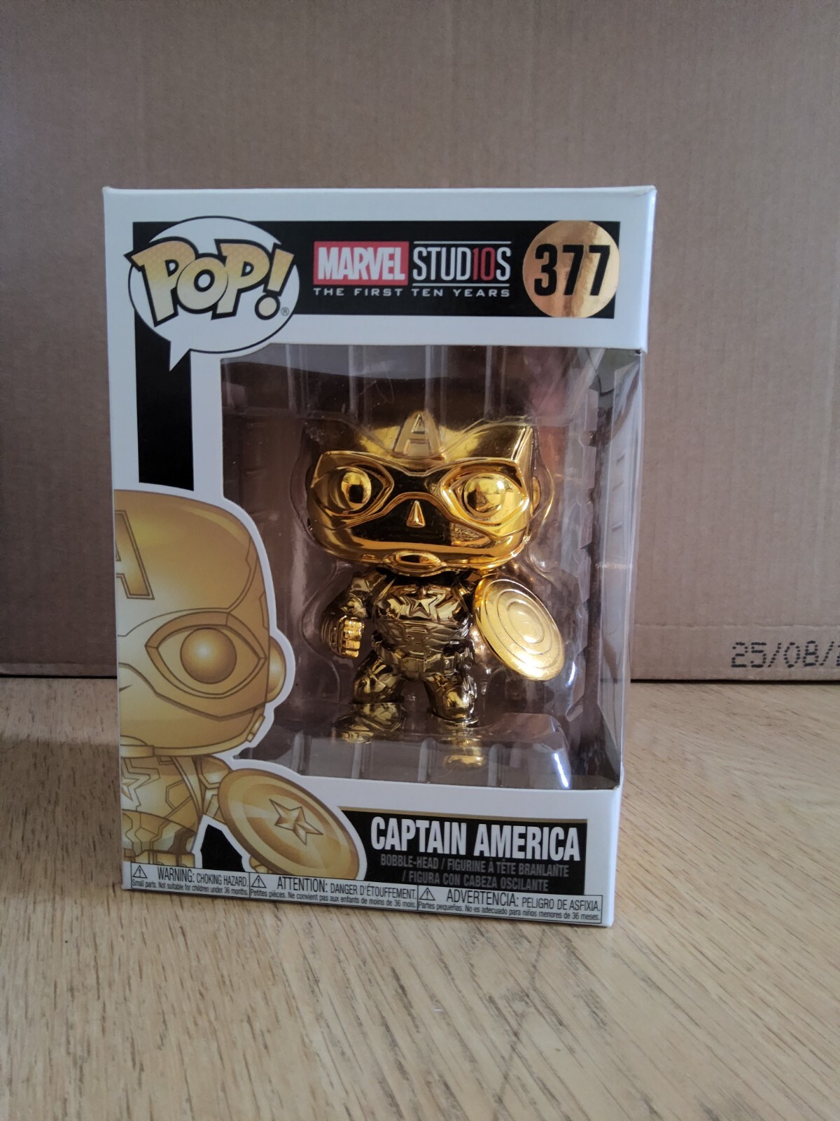 #377 Capitán América (Dorado) Funko Pop Cromado! Marvel Studios