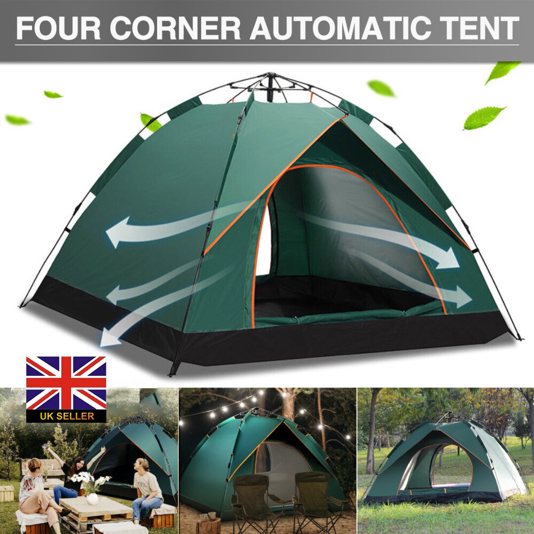 Double Layer Waterproof Instant Setup Tent Big Family Camping Tents
