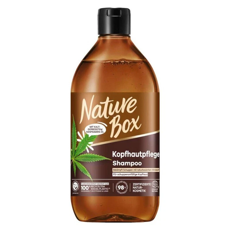 18,14€/L- 3x Nature Box Kopfhautpflege Shampoo - mit kaltg. Hanfsamenöl - 385ml