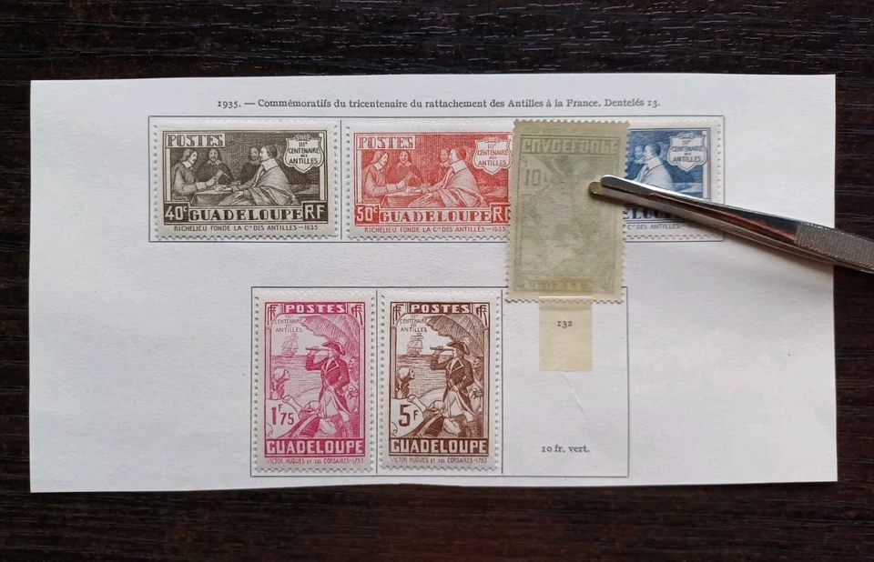 GUADELOUPE 1935 MINT CAT £80 WEST INDIES CENTENARY COMPLETE SET SG151-156 - Image 2 of 2