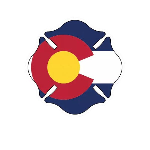 Colorado State Shaped Maltese Cross Sticker Decal - Foto 1 di 3