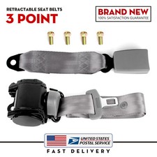 1x Car Seat Belt Gray 3point Safety Travel Adjustable Retractable Auto Universal