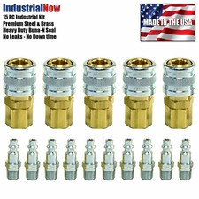 15 pcs Heavy Duty Quick Coupler Air Hose Connector Fittings 1/4 NPT I / M Style