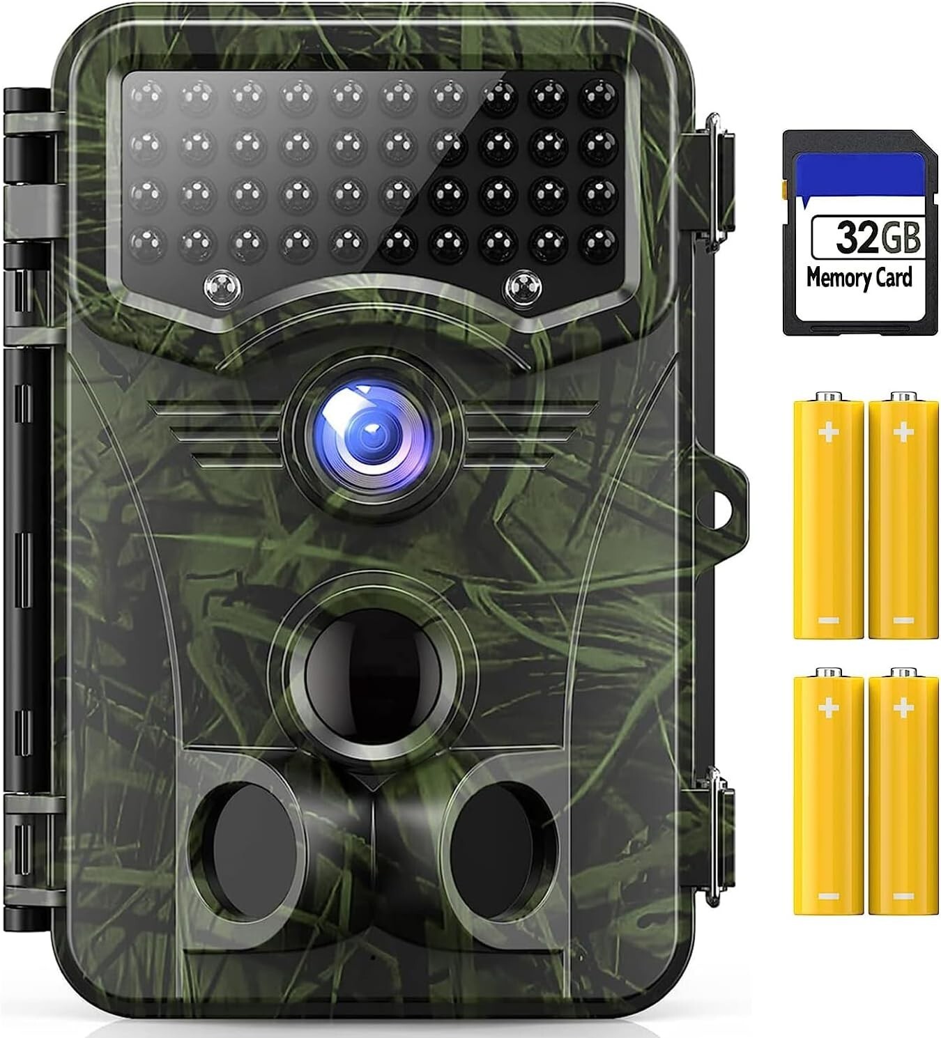 Battery-Powered 32MP Trail Camera with Wide 120° Lens and Easy Tree Mounting