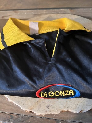 Tee Shirt Polo Vintage DI GONZA - Homme - Noir Et Jaune - Taille L