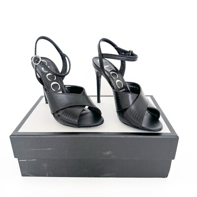 Gucci Black Leather Criss-Cross Sandals Leather mules Gucci Black size 40 EU in Leather - 43302973 main image 3