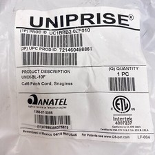 Commscope Uniprise CAT6 10ft Blue Patch Cords UNC6-BL-10F