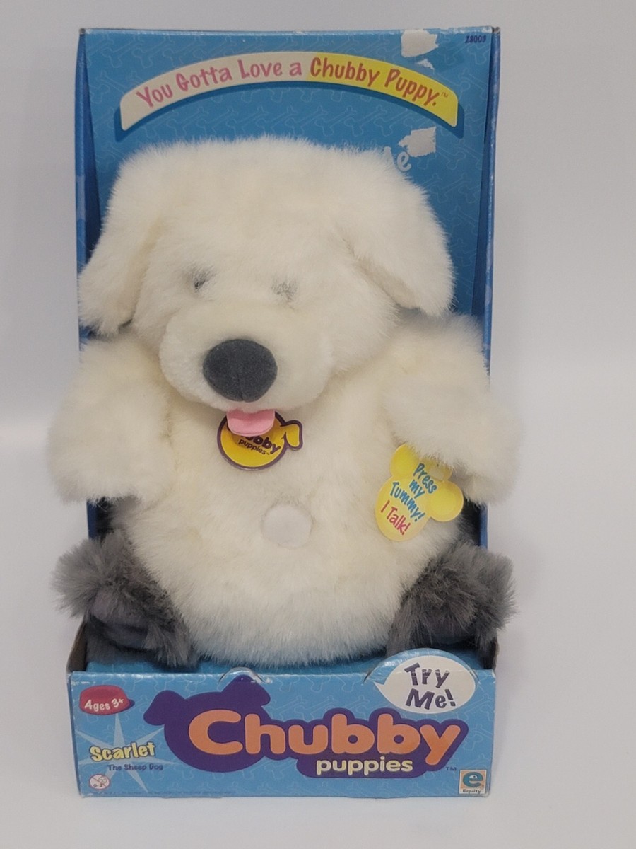NOS Vintage 2000 Chubby Puppies Scarlet the Sheep Dog plush