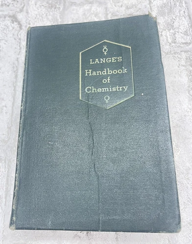 Lange's Handbook of Chemistry Book 9th Edition 1956