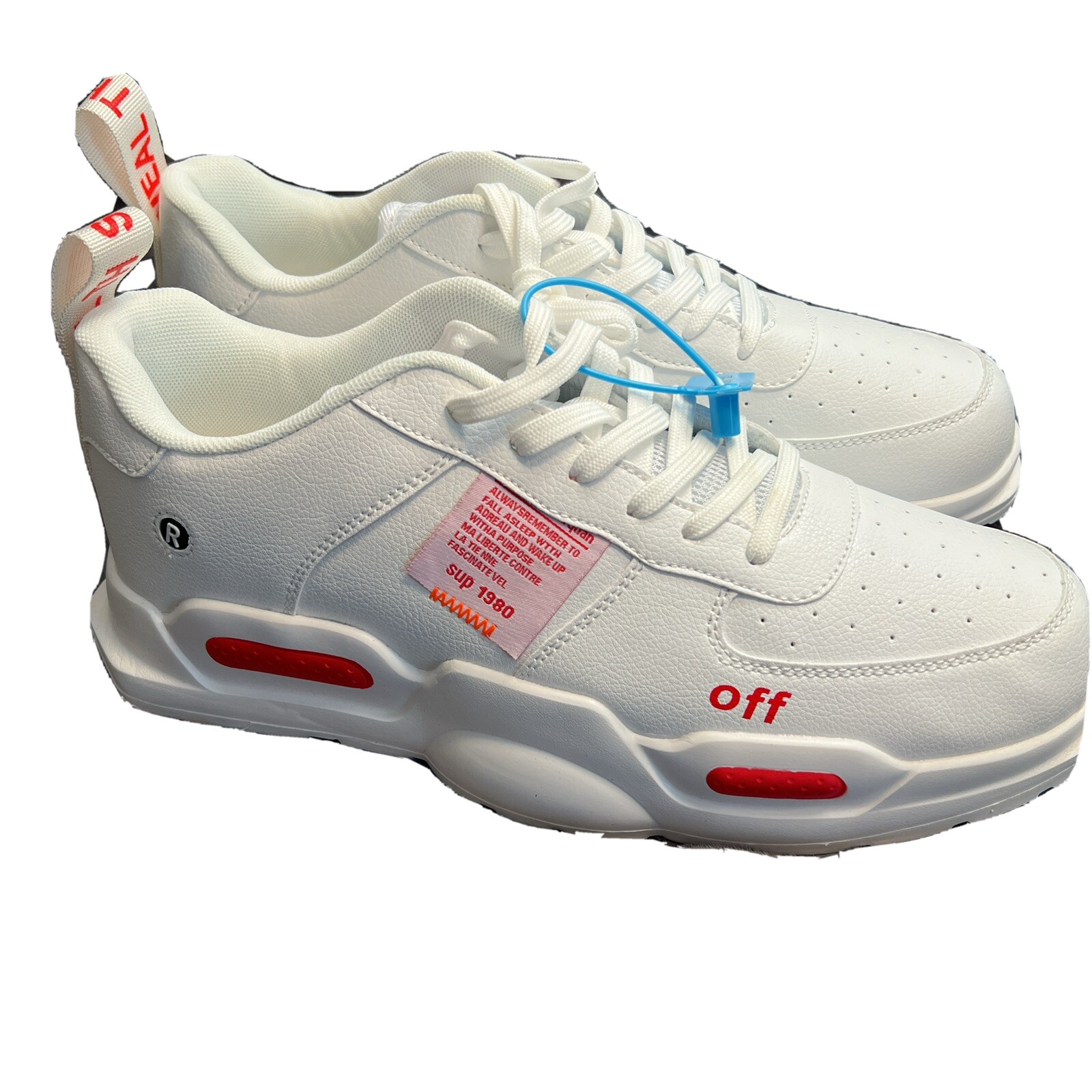 SAOLA XIDISO Sneakers basse uomo colore bianco passeggio sport jogging taglia 11