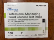 1 box Of 100 True METRIX MCKESSON BLOOD GLUCOSE TEST STRIPS Exp 12/26 NEW SEAL