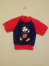 Vintage 1970s Mickey Mouse Short Sleeve Shirt Puffy Size 4