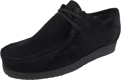 Roamers Herren Retro Schwarz Walibee Stil Echt Wildleder Schuhe