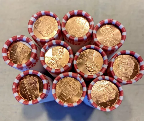 10 2009 P Birth & Early Children Lincoln Cent Uncirculated Rolls  LP1 Log Cabin