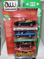 2023 Auto World "DELUXE 4 PACK" Mustang Cougar El Camino T/A Firebird Target New