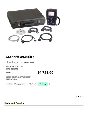 OTC Scanner w/ color HD, BK BD7002551, New